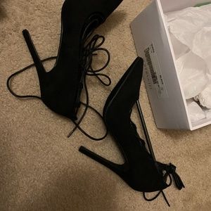 New Black lace up heels (open to best offer)
